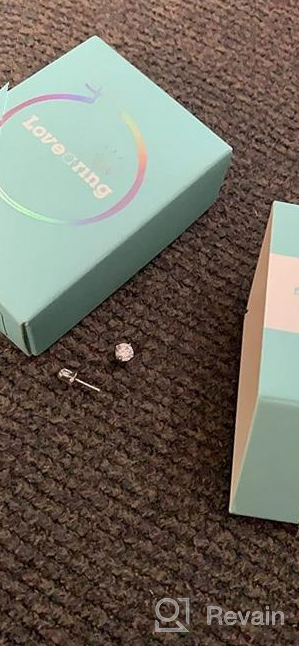 img 1 attached to 💍 Sparkling 925 Sterling Silver Rhodium Plated Screwback Stud Earrings with 4mm Cubic Zirconia for Baby Girls review by Rachel Yates