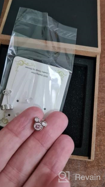 img 1 attached to Stylish 925 Silver Sparkling Mini Mouse Stud Earrings with Cubic Zirconia – Perfect Women's Gift review by Preston Molden