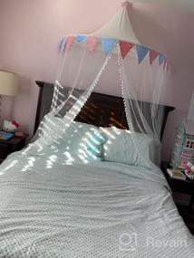 img 8 attached to Серый балдахин для кровати для девочек: детская игровая комната принцессы, читальный зал, шифоновая подвесная палатка с москитной сеткой - идеальное детское украшение для дома