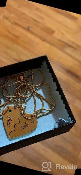 img 1 attached to 🔑 Customizable Valyria Stainless Steel Heart Puzzle Key Necklace Set with Birthstones and Personalized Name review by Jamie Kamoso