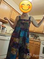 img 1 attached to Women'S Cotton Floral Printed Jumpsuit Bib Overalls Wide Leg Summer Boho UANEO review by Tricia Evans