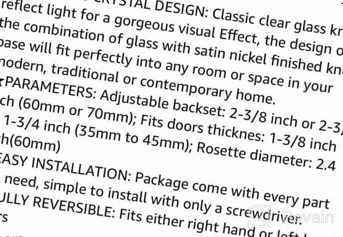 img 1 attached to Satin Nickel Finish 6 Pack Knobonly Clear Crystal Door Knobs, Heavy Duty Glass Privacy Handles For Interior Doors Bedroom Bathroom With Modern Design review by Julio Diaz
