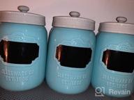 картинка 1 прикреплена к отзыву Mason Jar Ceramic Canister Set For Kitchen - Set Of 3 Decorative Storage Containers With Air-Tight Lids For Coffee, Sugar & More - Country Style Storage W/Reusable Writable Surface - 12.85Oz/Canister от Darin Grosz
