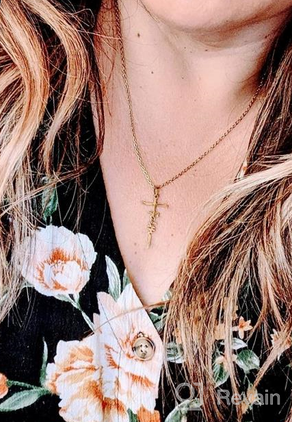 img 1 attached to ✝️ Gold Faith Cross Necklace for Women | Dainty Silver Cross Pendant Necklaces | 14k Gold Plated review by Freddie Newton