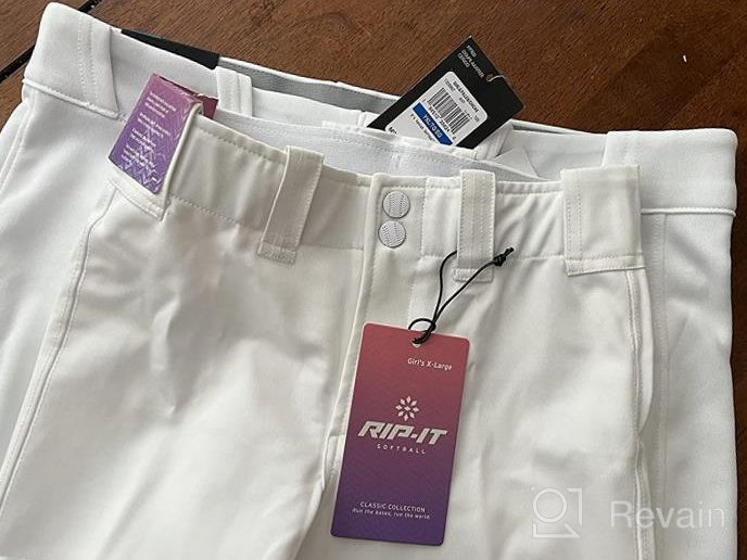 img 1 attached to 👖 RIP-IT Girls 4-Way Stretch Softball Pants in White - Small Size review by Pamela Begay