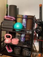img 1 attached to Mythinglogic Yoga Mat Storage Rack With Wheels And Hooks For Home Gym Equipment Storage - Dumbbells, Kettlebells, Foam Roller, Yoga Strap, And Resistance Bands Organizer review by Gabe Ries
