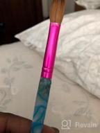 img 1 attached to PANA USA Pure Kolinsky Hair Acrylic Nail Brush In Beautiful White Swirl Blue Handle With Pink Ferrule - Round Shaped Size 16 For Perfect Acrylic Nails review by Edward Mcnamara