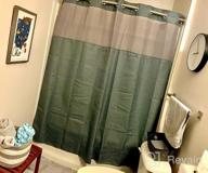 img 1 attached to Lagute SnapHook Hook Free Shower Curtain With Snap-In Liner & See Through Top Window Hotel Grade, Machine Washable 71Wx74L, White review by Joshua Turner