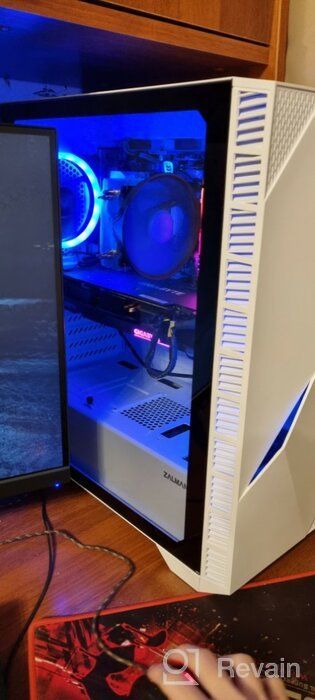 img 1 attached to Zalman Z3 Iceberg Premium Gaming Computer Case with RGB Fans and Tempered Glass Side Door in White review by Kichiro Diaz ᠌