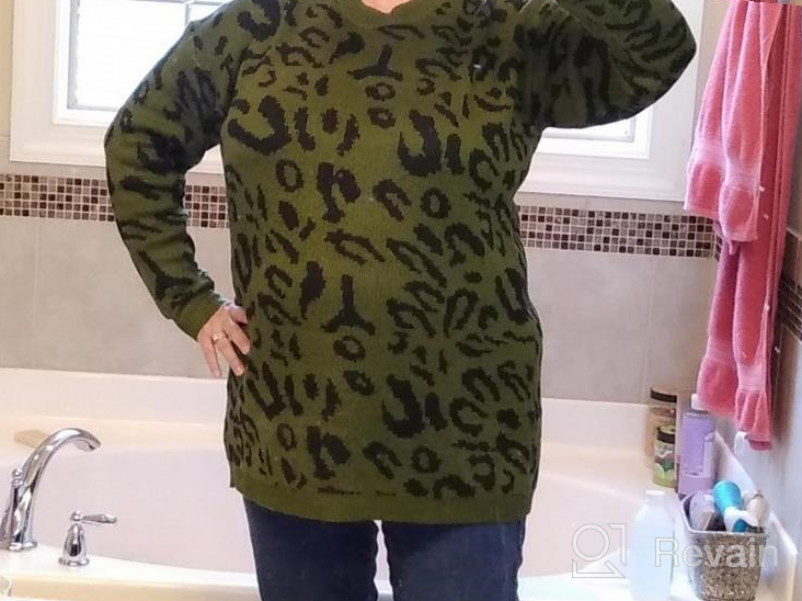 img 1 attached to ECOWISH Women'S Oversized Leopard Sweater Dress Long Sleeve Casual Camouflage Print Knitted Pullover Tunic Sweaters review by James Davis