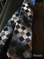img 1 attached to Jacquard Woven Silk Tie Necktie For Men - Classic Dark Blue Grey Check Design By Secdtie review by Richie Jacobson