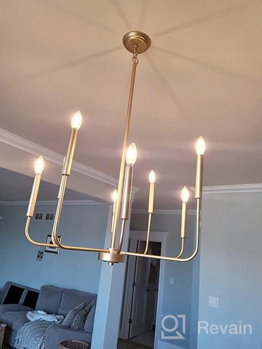 img 1 attached to Luxurious 8-Light Gold Chandelier For Modern Living Spaces By LALUZ review by Robert Kimble