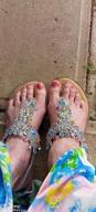 img 1 attached to Women'S Fashion: Rhinestone T-Strap Sandals With Bohemian Pearl Crystal Detailing review by Rob Marsh