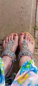 img 7 attached to Women'S Fashion: Rhinestone T-Strap Sandals With Bohemian Pearl Crystal Detailing