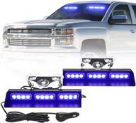 🚓 xridonsen blue emergency dash traffic advisor strobe lights bar for volunteer law enforcement vehicles trucks - hazard warning police lights, interior windshield deck split mount for safety логотип