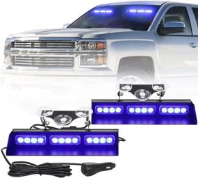 img 4 attached to 🚓 XRIDONSEN Blue Emergency Dash Traffic Advisor Strobe Lights Bar for Volunteer Law Enforcement Vehicles Trucks - Hazard Warning Police Lights, Interior Windshield Deck Split Mount for Safety