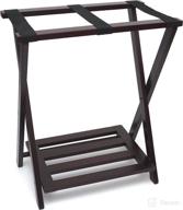 🧳 lipper international 502e folding luggage rack - right height, espresso finish, with convenient bottom shelf логотип