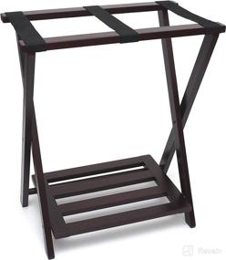 img 2 attached to 🧳 Lipper International 502E Folding Luggage Rack - Right Height, Espresso Finish, with Convenient Bottom Shelf