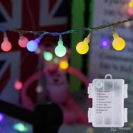 🌍 multicolor globe string lights - 33.95ft 50 leds battery operated fairy string lights waterproof with 8 modes for outdoor/indoor, bedroom, garden, christmas tree логотип