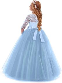 img 3 attached to Princess Vintage Bridesmaid Communion Birthday Dresses for Girls: Timeless and Elegant Clothing