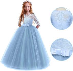 img 2 attached to Princess Vintage Bridesmaid Communion Birthday Dresses for Girls: Timeless and Elegant Clothing