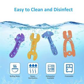 img 3 attached to 🔧 Haili Baby Teething Toys - BPA Free Silicone Molar Teether Chew Toys for 0-6 Months & 6-12 Months, Freezer Safe - Hammer Wrench Spanner Pliers Shape Baby Boy Toys