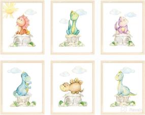 img 4 attached to Bumbleboo® Dinosaur Nursery Wall Art