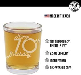 img 3 attached to 🎉 2pk Etched 2.5oz Shot Glasses - Celebrate Happy 70th Birthday - Unique 70 Years Old Gifts