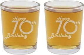 img 4 attached to 🎉 2pk Etched 2.5oz Shot Glasses - Celebrate Happy 70th Birthday - Unique 70 Years Old Gifts