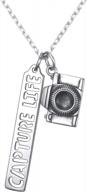 sterling silver camera necklace - perfect gift for photographers, women's birthday, and special occasions logo