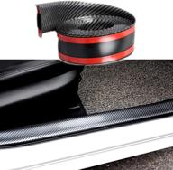 goodream car door sill protector: carbon fiber rubber strip bumper guard for suv/cars, scratch-resistant entry guard - width 5cm, length 2.5m, arbitrary cutting logo