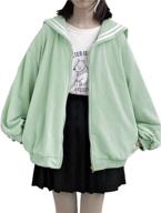 bzb harajuku japanese sweatshirt cardigan women's clothing : coats, jackets & vests logo