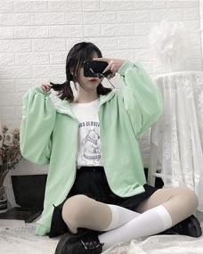 img 3 attached to BZB Harajuku Japanese Sweatshirt Cardigan Women's Clothing : Coats, Jackets & Vests