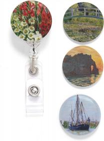 img 2 attached to Add A Floral Touch With Buttonsmith Monet Gladiolas Tinker Top Set For Tinker Reel® Badge Reel - Made In The USA