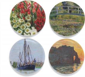 img 4 attached to Add A Floral Touch With Buttonsmith Monet Gladiolas Tinker Top Set For Tinker Reel® Badge Reel - Made In The USA