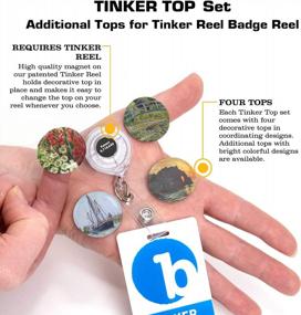 img 3 attached to Добавьте цветочный штрих с помощью Buttonsmith Monet Gladiolas Tinker Top Set для Tinker Reel® Badge Reel - сделано в США