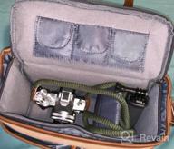 img 1 attached to Classic Camera Bag, Evecase Large Canvas Messenger SLR/DSLR Shoulder Case With Leather Trim, Tablet Compartment And Removable Insert For Mirrorless, Micro 4/3, Compact System, High Zoom Digital Camera review by Prem Reyel