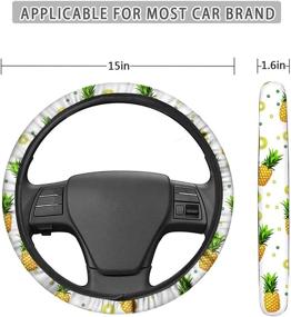img 3 attached to 🌙 Frestree Moon Star Car Steering Wheel Cover - Washable Auto Hand Protector for Universal Fit, Most Vehicles, 14-15 inch - Interior Accessories, 1 Pc