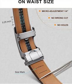 img 1 attached to BULLIANT Men'S Genuine Leather Ratchet Belt - Customizable Size!