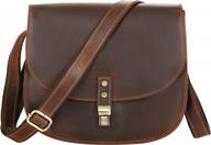 jack&chris handmade leather saddle bag for women - vintage brown crossbody purse for travel, tote, satchel, and shoulder use. ladies' small handbag with jc16-9 product code logo