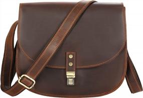 img 4 attached to Jack&Chris Handmade Leather Saddle Bag For Women - Vintage Brown Crossbody Purse For Travel, Tote, Satchel, And Shoulder Use. Ladies' Small Handbag With JC16-9 Product Code