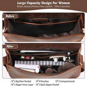 img 2 attached to Jack&Chris Handmade Leather Saddle Bag For Women - Vintage Brown Crossbody Purse For Travel, Tote, Satchel, And Shoulder Use. Ladies' Small Handbag With JC16-9 Product Code