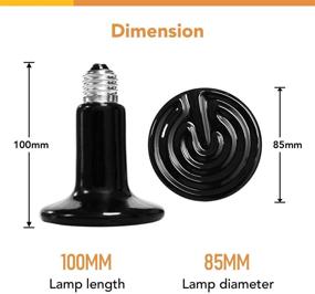 img 3 attached to 🐍 150W Ceramic Heat Emitter Reptile Heat Lamp Bulb for Amphibian Pets & Incubating Chickens, Non-Light Emitting Brooder Coop Heater - Simple Deluxe, Black