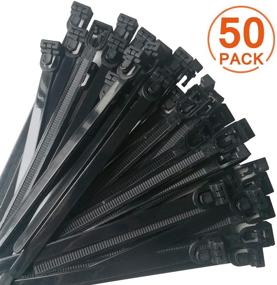 img 3 attached to 🔗 50-Pack of Reusable Cable Ties - Canwn Nylon Heavy Duty Zip Ties for Mini Flexible Cable Management - Slipknot Straps in Black