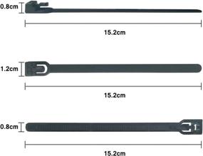 img 1 attached to 🔗 50-Pack of Reusable Cable Ties - Canwn Nylon Heavy Duty Zip Ties for Mini Flexible Cable Management - Slipknot Straps in Black