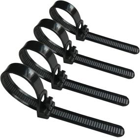 img 4 attached to 🔗 50-Pack of Reusable Cable Ties - Canwn Nylon Heavy Duty Zip Ties for Mini Flexible Cable Management - Slipknot Straps in Black