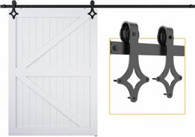 img 4 attached to Upgrade Your Home With Skysen'S 7.5FT Black Rhombic Shape Sliding Barn Door Hardware Track Kit For Single Door