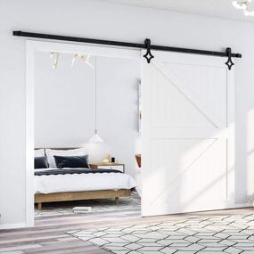 img 3 attached to Upgrade Your Home With Skysen'S 7.5FT Black Rhombic Shape Sliding Barn Door Hardware Track Kit For Single Door