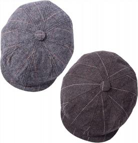 img 4 attached to Men'S 8 Panel Wool Blend Newsboy Cap Set - Classic Ivy Hats For Stylish Fashion