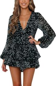 img 4 attached to AIMCOO Womens Jumpsuits Sleeves Rompers Women's Clothing ~ Jumpsuits, Rompers & Overalls